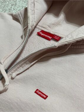 Supreme Small Box Logo Zip Up Hoodie Pink Large Made in Canada